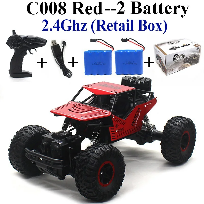 C008-Red-Set-4 1:16 машинка на радиоуправлении 4WD 2,4 Ghz Рок Гусеничный пульт дистанционного управления игрушки машины на радиоуправлении игрушки для детей 8888 - Цвет: C008-Red-Set-4