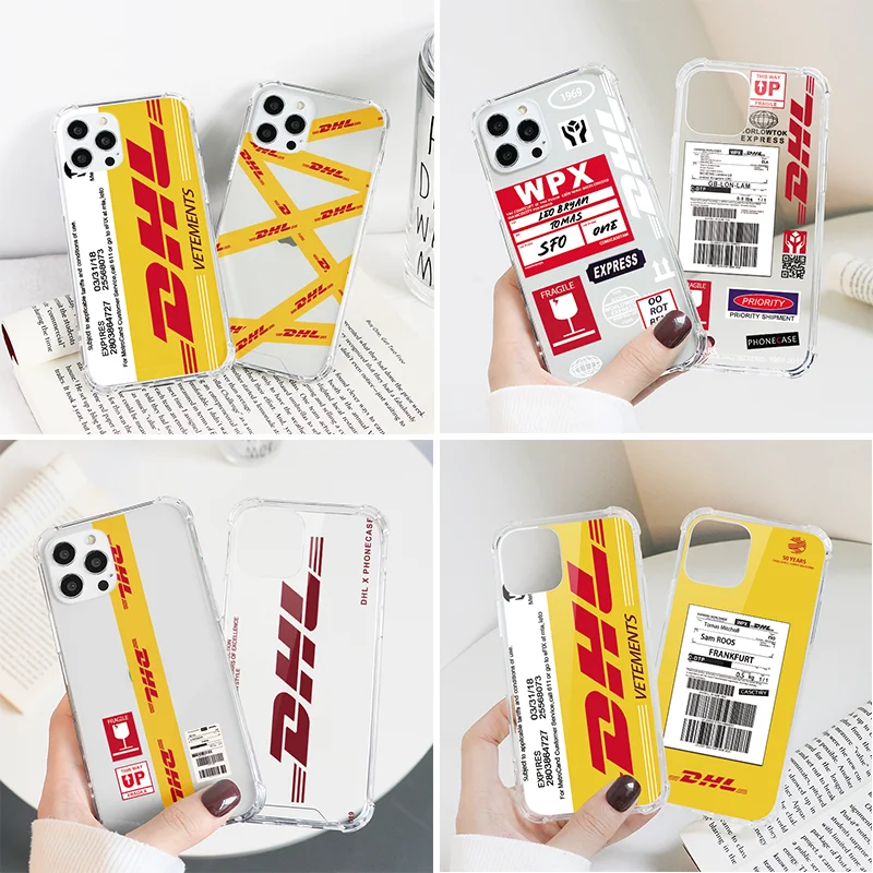 Чехол DHL Express для iPhone 11 12 13 Mini XS Pro Max X XR ПК подушка безопасности задняя крышка 5 8 7 6 6S