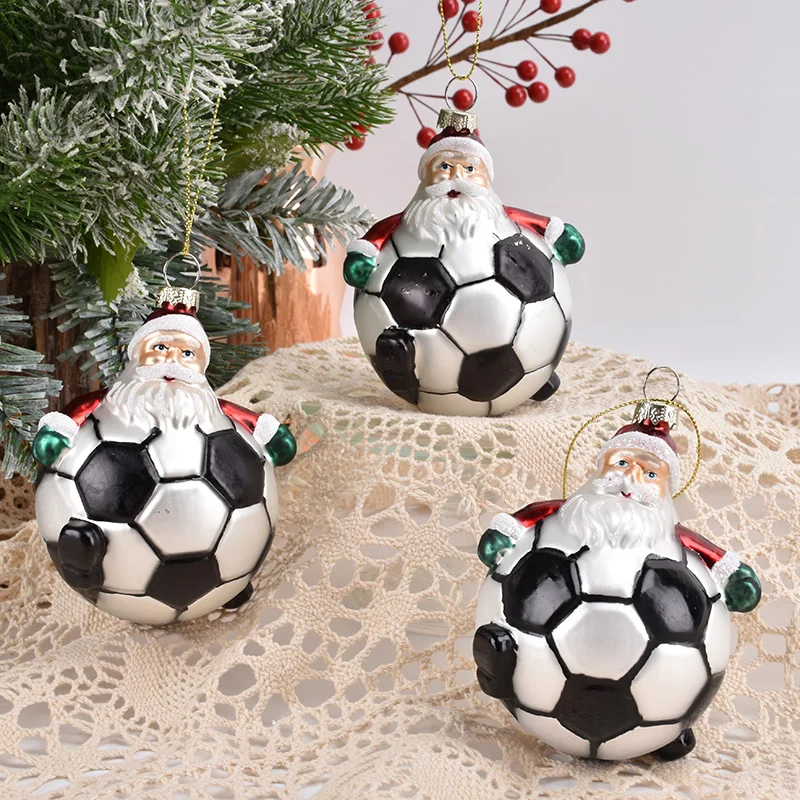 Рождественские украшения креативный подвесной стеклянный шар для мужа футбола