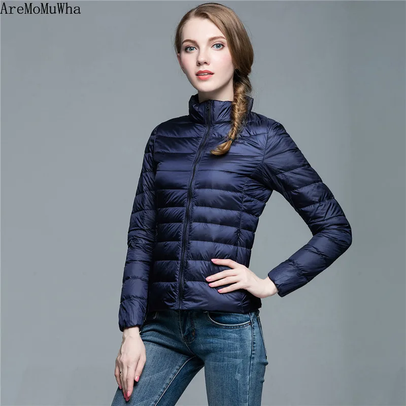 2020 Winter New Lightweight Down Jacket Ladies Stand-up Collar Slim Short Lightweight Lightweight Down Jacket  Womens Coat S-3XL