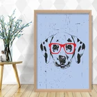 Гранж стиль художественная собака печать далматинский эскиз очки картина плакат