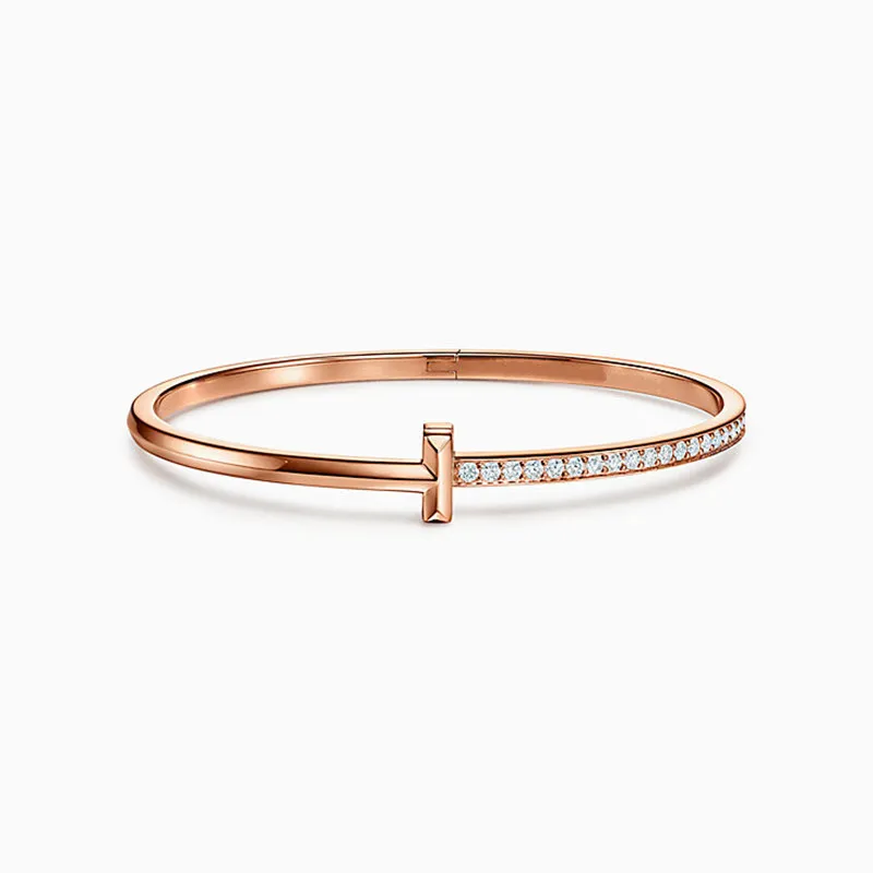 

925 sterling silver T bracelet for men and women fashion high quality accessories T brand original design heart-shaped couples g