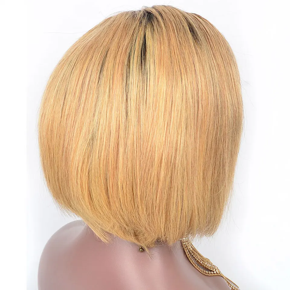 YVONNE дизайн натуральный цвет Ombre Pixie Cut Короткие парики бразильский Remy кружева передние человеческие волосы парики прямые 8 дюймов