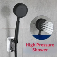 bathroom matte black hand held shower head wall mounted shower set with hoseshower holder water saving high pressure shower