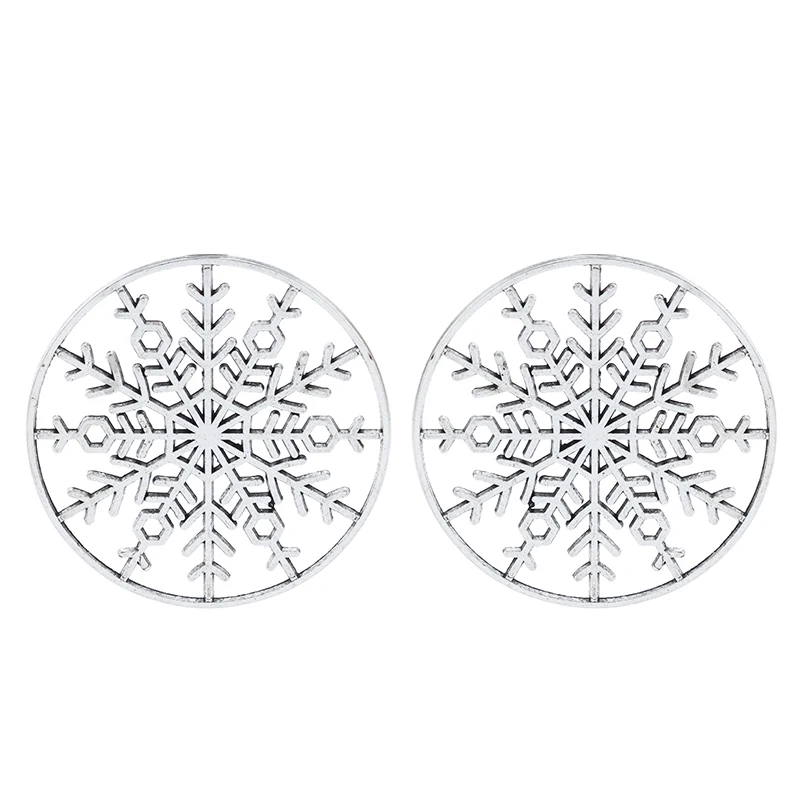 ZXZ 5 шт. тибетские серебряные подвески в виде больших снежинок Круглые Подвески с