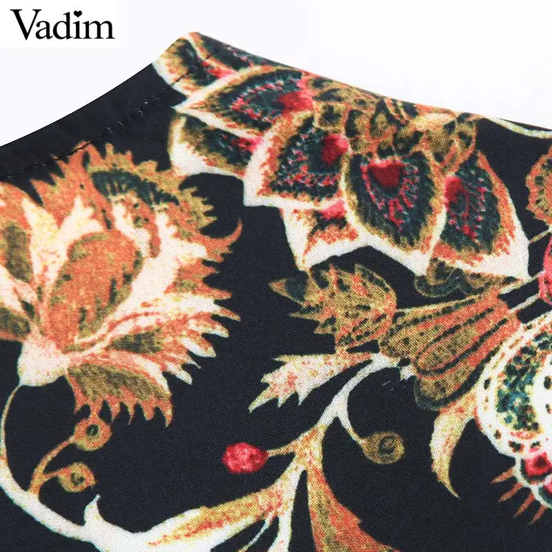 Vadim женское винтажное шикарное мини-платье с принтом три четверти фонарь рукав