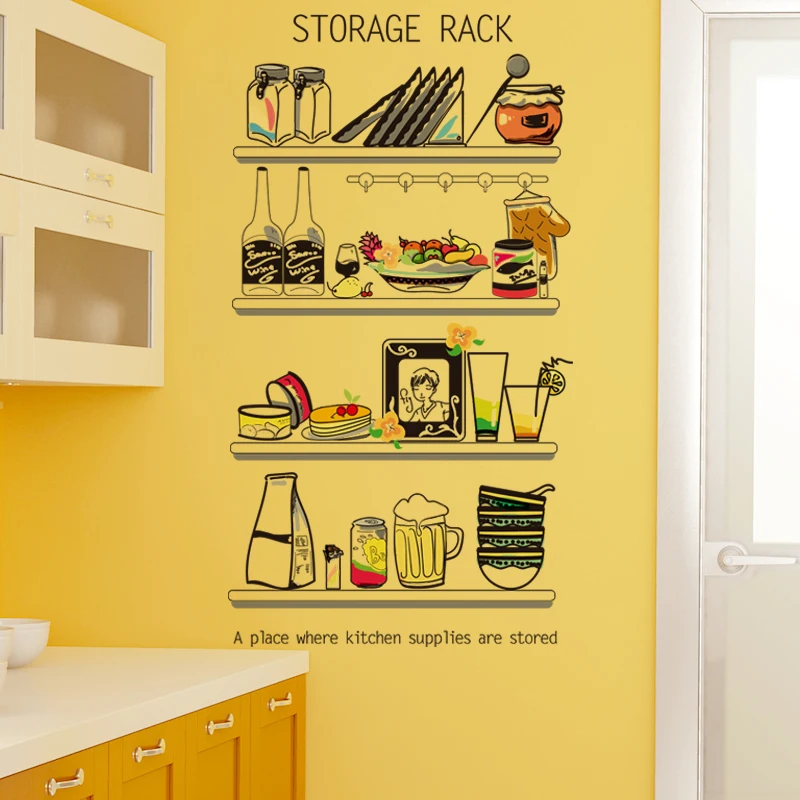 [SHIJUEHEZI] кухонная Наклейка ПВХ материал DIY полка для хранения настенные наклейки
