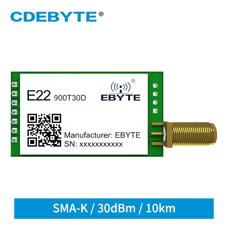 

SX1262 LoRa Wireless Module RF Spread Spectrum Automatic Relay Networking Lower Power Consumption CDEBYTE E22-900T30D