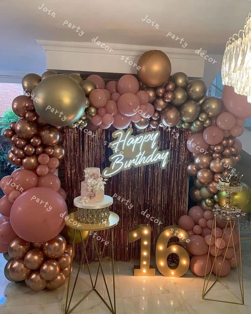 

Latex Ballon Global Baby Shower Mommy To Be DIY Retro Pink Balloons Garland Arch Kit Rose Gold Party Decoration Wedding Supplies