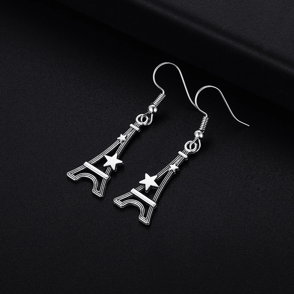 Трендовые Винтажные висячие серьги в форме башни для женщин девушек Ретро милые