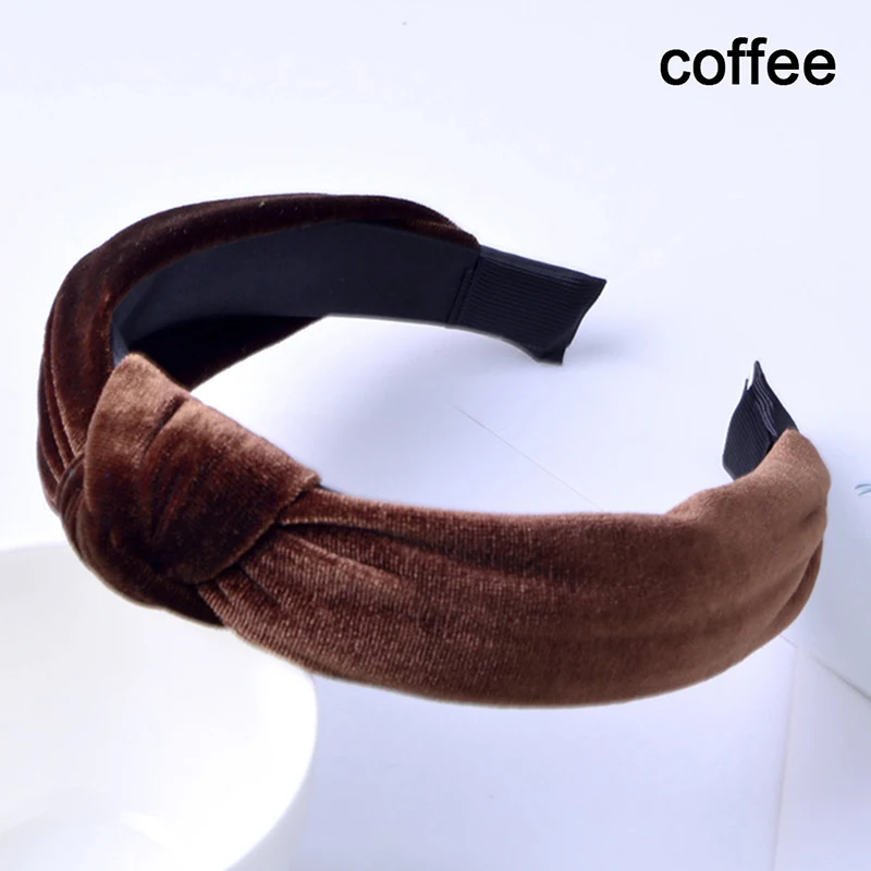 

1 PC Knot Cross Tie Solid Fashion Hair Band Hairband Knitted Rib Girls Bow Hoop Hair Accessories Velvet Twist Headband