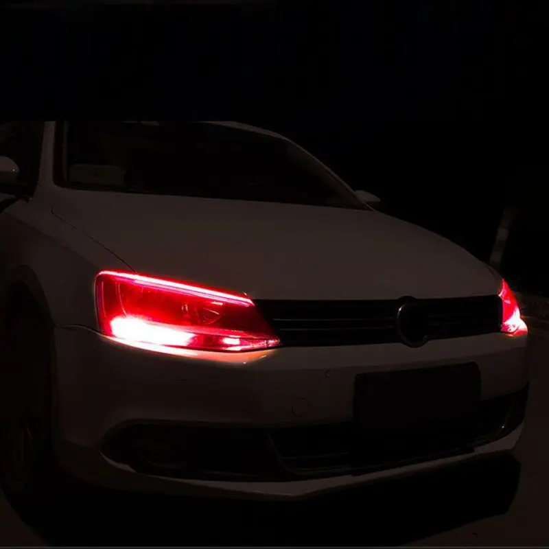 

2 PCS Car LED RGB Turn Signal Daytime Running Light Strip With Remote Control High Power Fog Light New