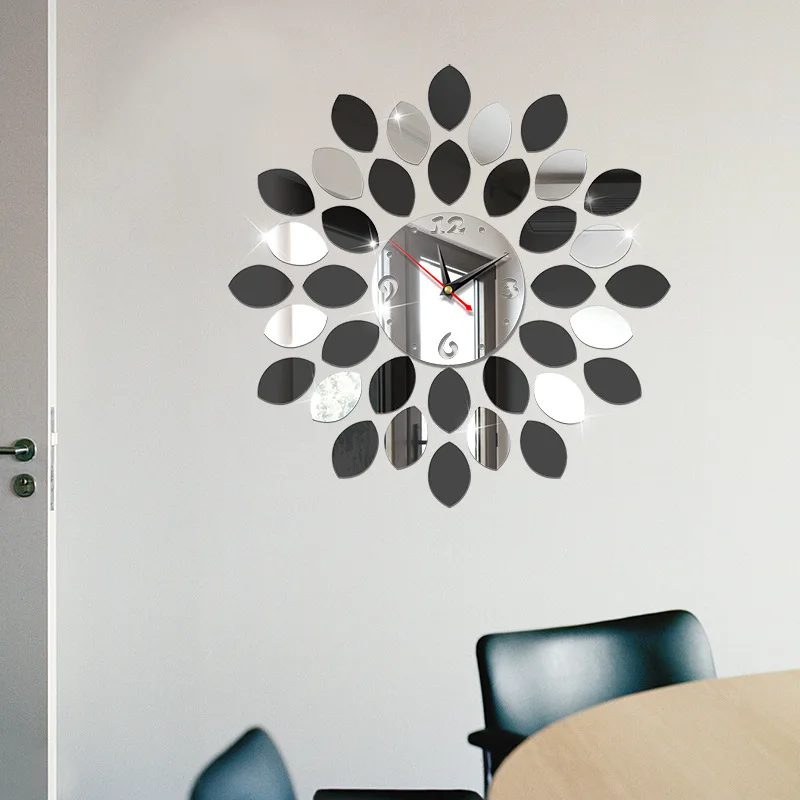 

Hot Sale Real Large Home Decorative Wall Clocks Modern Design Quartz Clocks Watch Horloge 3D Diy Acrylic Mirror Wall Stickers
