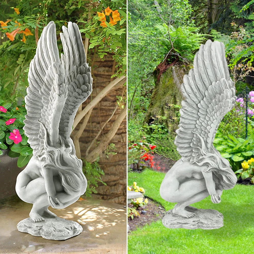 

Изделия из смолы статуя Ангела Ландшафтные микро статуэтки шланг для полива огорода, двора, украшение для сада Украшение дома наружной отде...