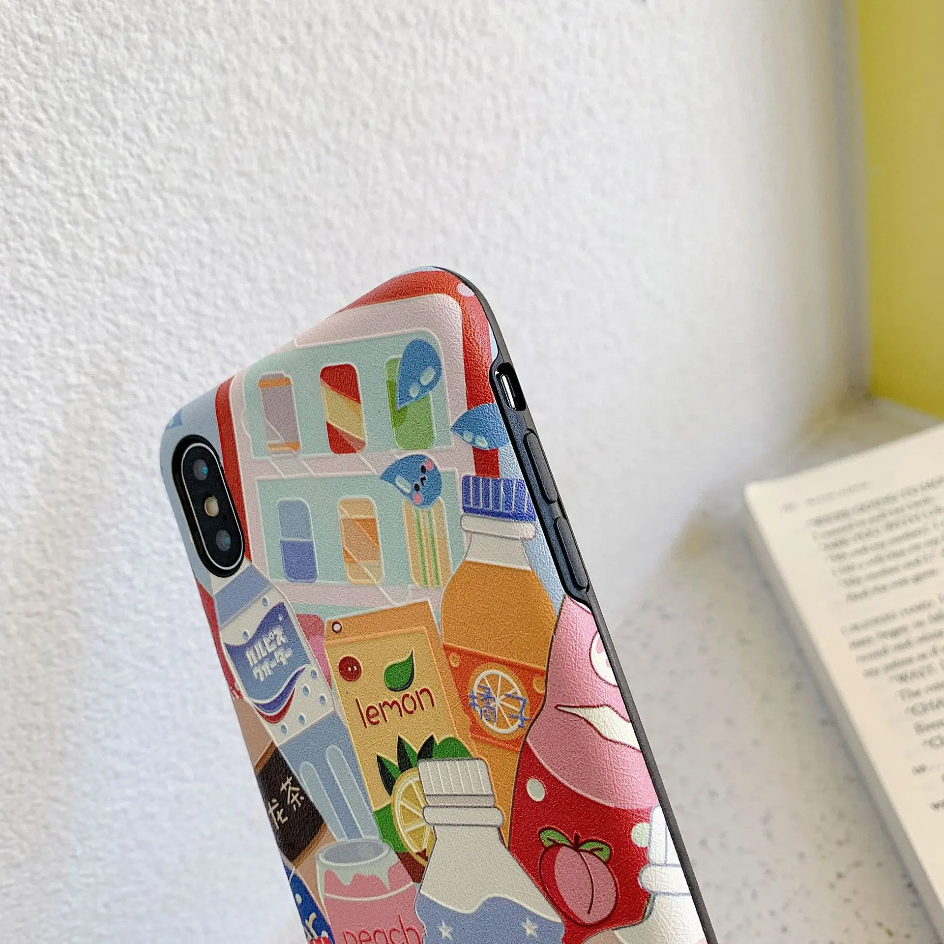 Kawaii японский напиток персиковая иллюстрация чехол для iPhone X Xsmax XR Xs 7 Puls 6 6S 8 Чехлы