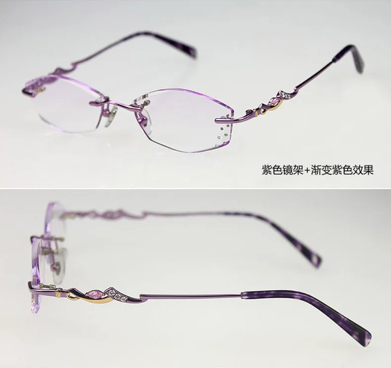 Женские модели очков для чтения с алмазной резкой очки без оправы ультралегкие