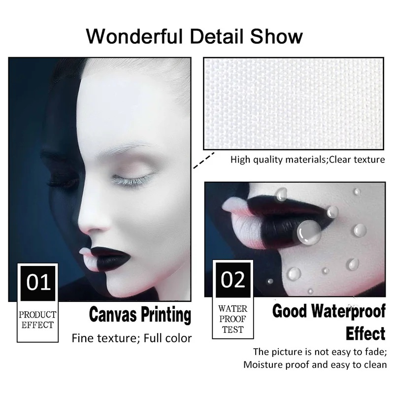 Абстрактная портретная живопись Черно-белые лица художественные картины на