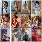 Алмазная 5d картина Huacan сделай сам для женщин, полноразмернаякруглая мозаика с вышивкой, портрет девушки, домашний декор