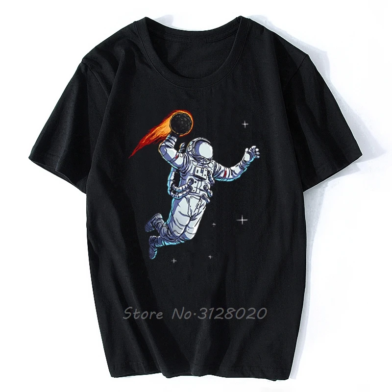 

Футболка европейского размера с изображением астронавта, Луны, как баскетбола, крутой дизайн, детская мечта, 100% хлопок, Mars, футболки
