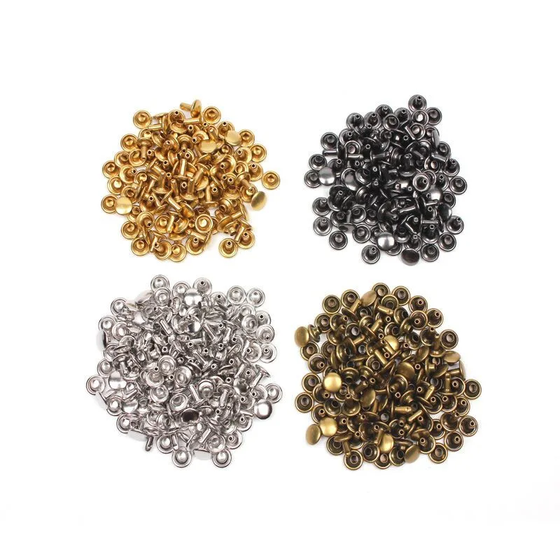 100 шт. 6 мм круглая двойная заклепка гвоздик столкновения Металлический Шип рок