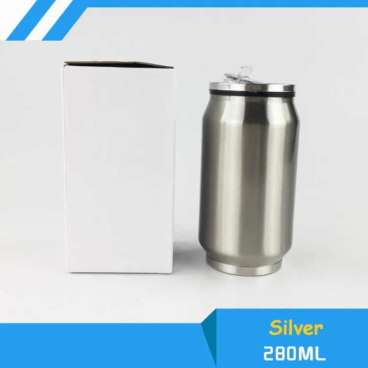 280ml Silver 2 шт./партия Сублимация 280 мл/500 мл бутылка-Кокс, чашка для переноса, сублимация чернил DIY для теплообмена, Печать пресс - Color: 280ml Silver