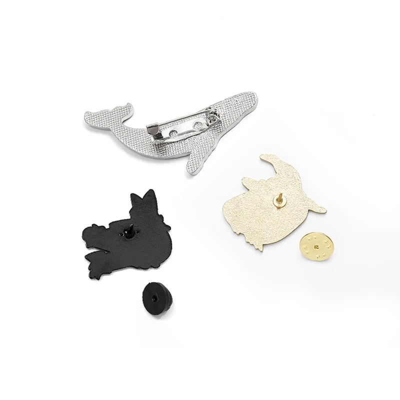 Броши в форме животных с мультипликационным принтом Лиса лягушка рыбы киты виде