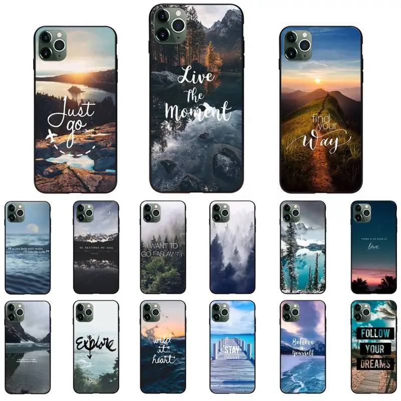 

Beach Mountain bule sky Phone Case for iPhone 11 12 mini pro XS MAX 8 7 Plus X XS XR