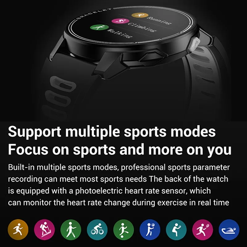 

Clydek L6 Sport Smart Watch 1.28"Waterproof Fitness Tracker Heart Rate Blood Pressure Monitor Long Standy Battery Smartwatch