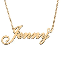 love heart jenny name necklace for women stainless steel gold silver nameplate pendant femme mother child girls gift