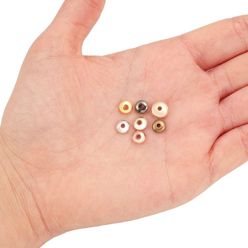 Плоские круглые бусины с золотым родиевым покрытием 200 шт./лот пластиковые