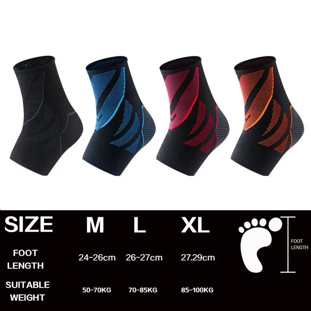 

1PCS Ankle Brace Gym Compression Support Anti-slip for Men Women Gym Fitness Nylon Elastic Foot Straps Protector Football Brace