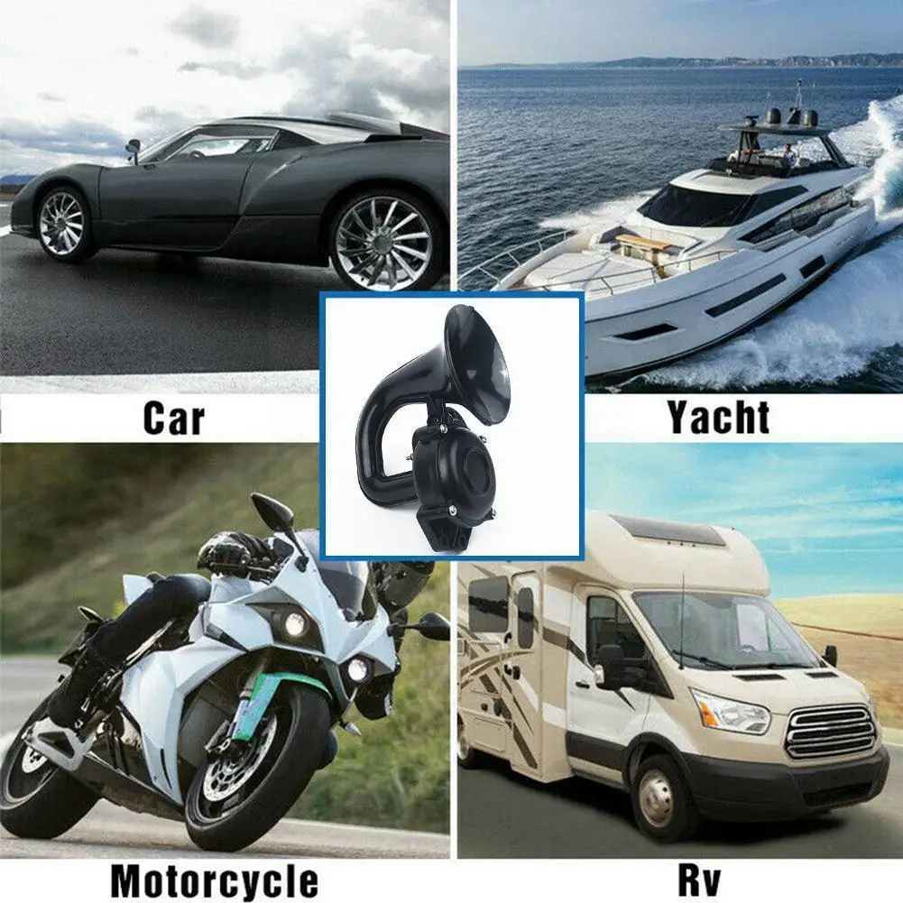 

New Universal For Auto Car Truck 0.5-0.8mpa Air Horn Flat Trumpet Car Electric Super 12/24v Loud Horn Accessories Air K6a6