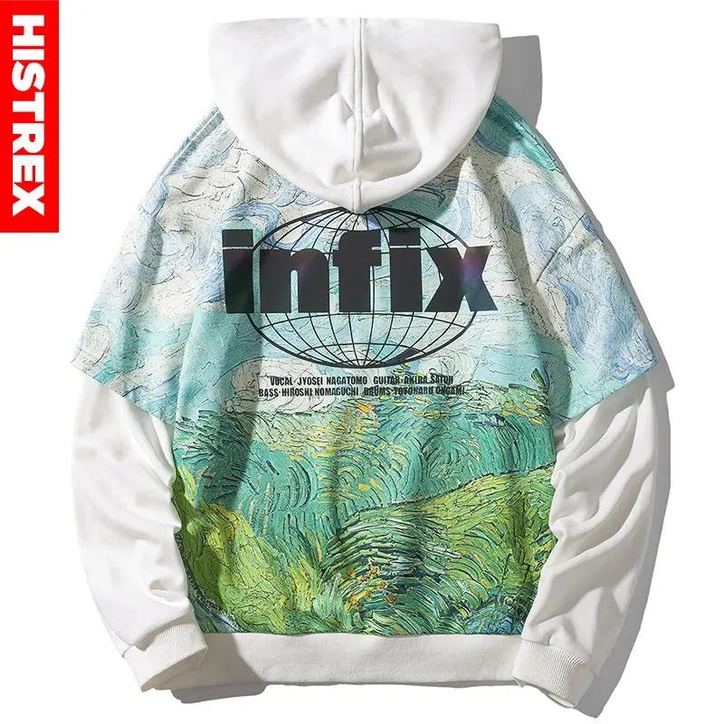 2020 Винсента Ван Гога Реглан Толстовка для мужчин живопись 3D с принтом в стиле хип