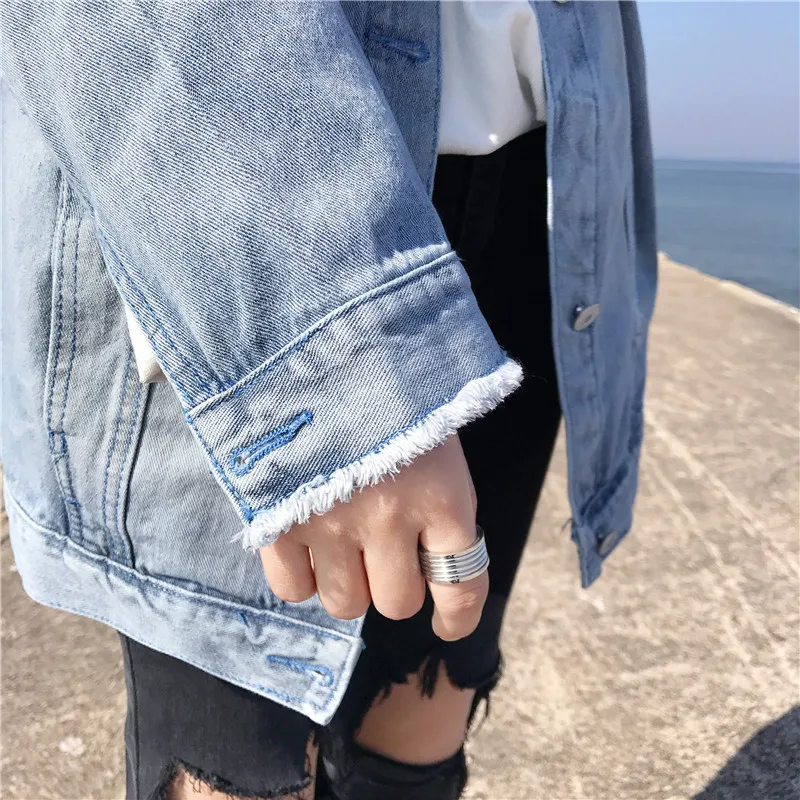 Женская джинсовая куртка ZQLZ винтажная Повседневная однобортная с вышитыми