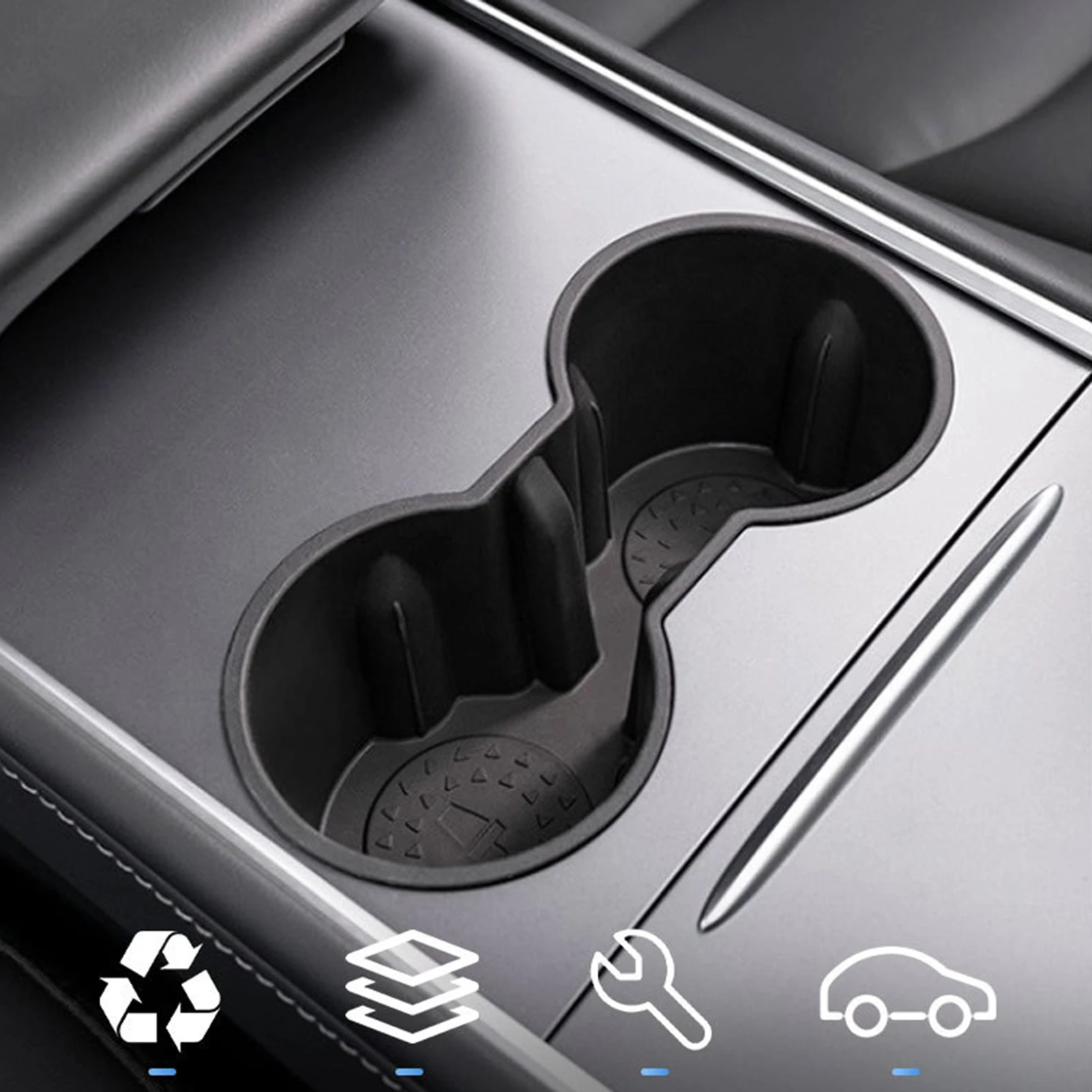 

Car Cup Holder Auto Seat Gap Water Drink Cup TPE Car Interior Center Console Cup Holder Insert For Tesla Model 3 Model Y Cozy