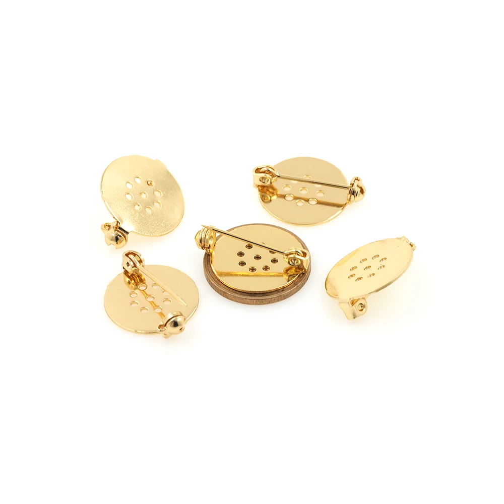

Copper Gold Round Brooch Clip Safe Lock For DIY Jewelry Making Clothing Findings