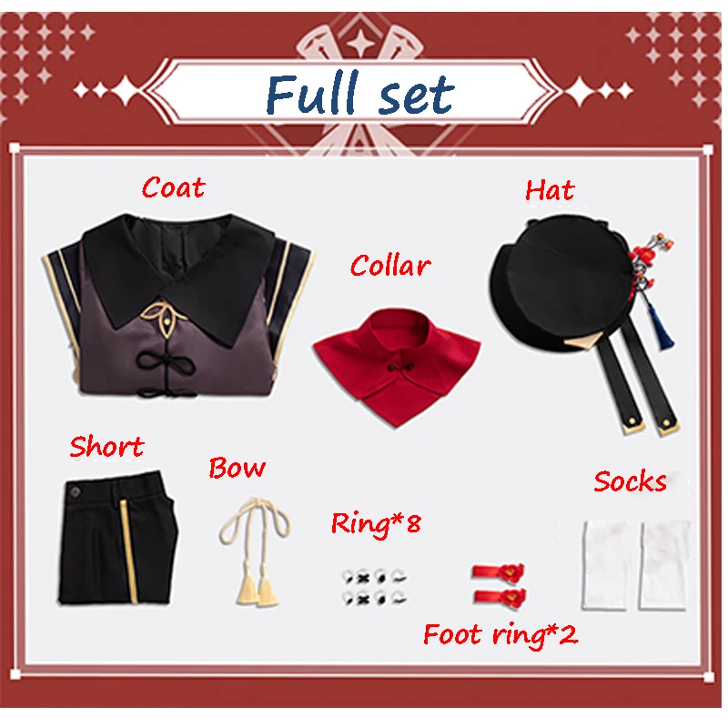 

Game Genshin Impact Hu Tao Cosplay Hutao Costume Game Suit Anime Outfits Dress Wig Anime Women Girl Uniform Halloween