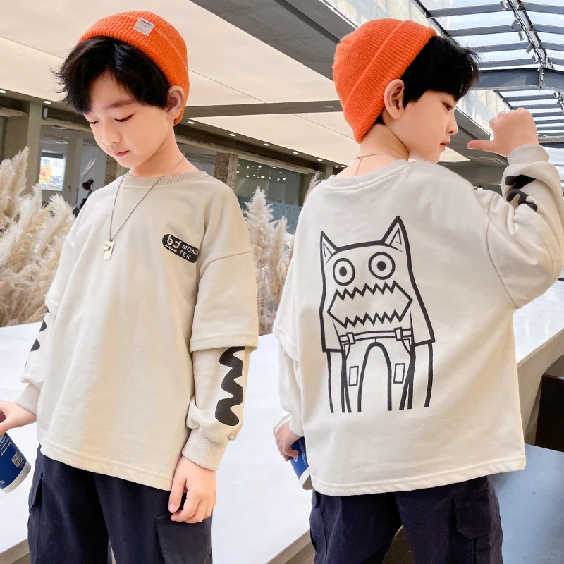 Jersey de algod&oacute;n para ni&ntilde;os y adolescentes, chaqueta, abrigo, prendas de vestir, Tops de alta calidad, 7 a 12 a&ntilde;os-0