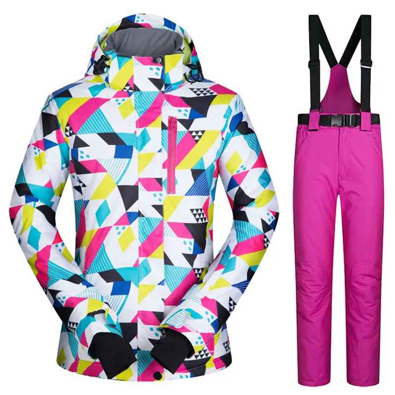 Лыжный костюм для женщин зимние теплые ветрозащитные водонепроницаемые куртки +