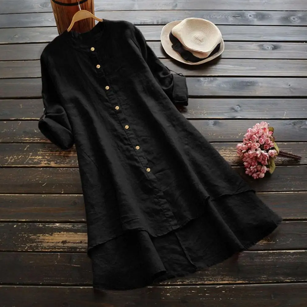 Женские топы и блузки винтажные Camisa Larga Vestidos Mujer повседневные с принтом | Женская