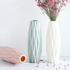 Креативная пластиковая розовая ваза в скандинавском стиле, ваза с украшениями камелии, ваза для влажной и сухой цветов, ваза с имитацией глазури, украшение для гостиной