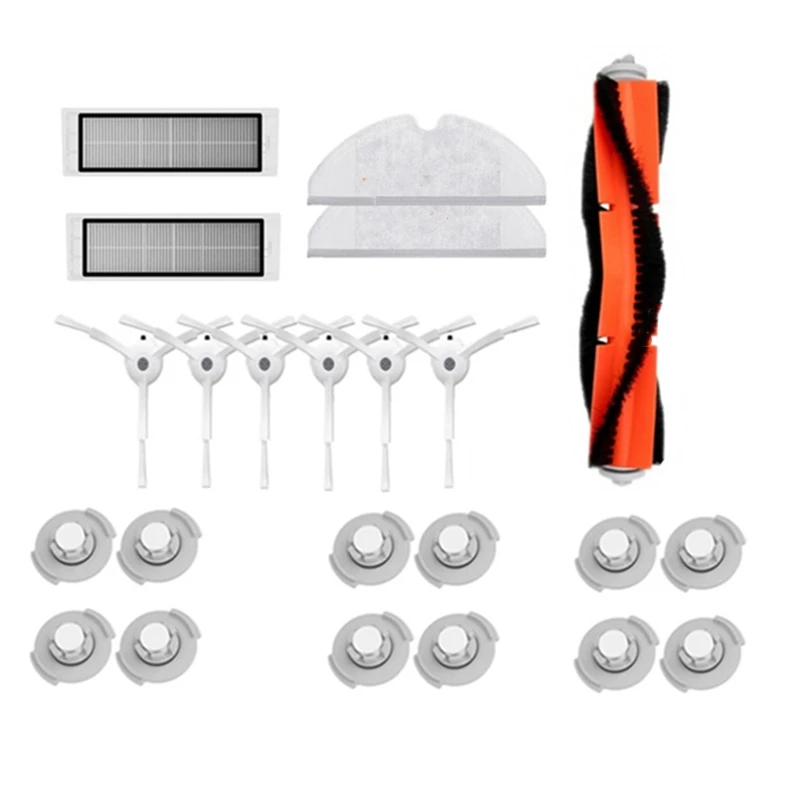 

Акция! 23 шт., насадки для швабры Xiaomi Roborock S50 S51 S5, основная щетка, HEPA фильтр, боковая щетка для пылесоса Xiaomi