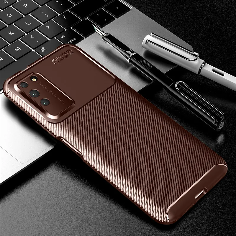 

Carbon Fiber Case For Huawei Honor X10 Case 9A 9C 30 Pro Cover Soft Housings Protective Phone Bumper For Huawei Honor X10 9C 9A