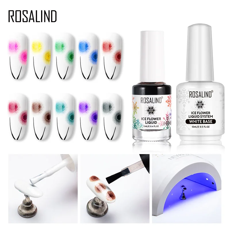 

ROSALIND 12ml Nail Art Snowflake Nail Design Semi-permanent Multicolor Optional Enamel Gel Polish Needs Top and Bottom Coating