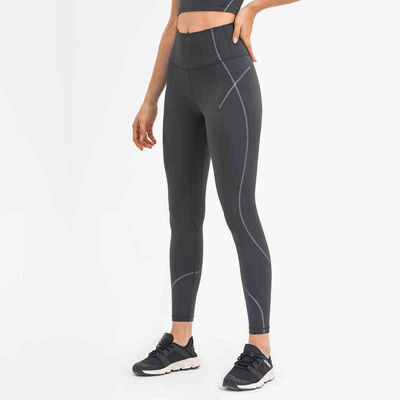 

Striped Seamless Yoga Leggings No T-line High Waist Running Pants Comfortable Formfitting Yoga Pants GYM Workout Push Up Sporty