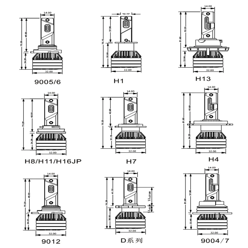Светодиодные Автомобильные фары Zdatt H7 Canbus H4 H11 H1 9012 9005 9006 9004 9007 90 Вт холодная лампа