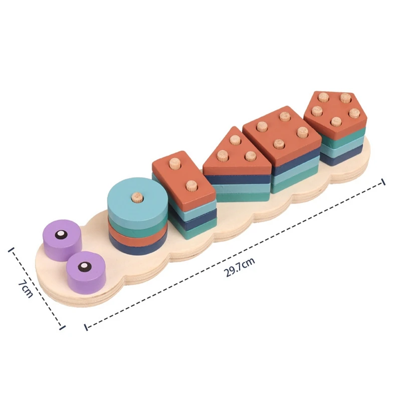 

Kids Wooden Building Blocks Toys Geometric Shape Cognition Match Preschool Teaching Aids Early Educational Toys