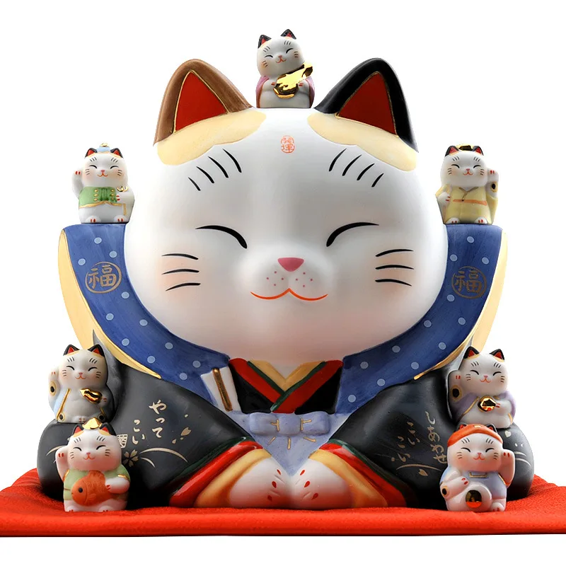 

Le Meow Genuine Japanese Pharmacist Kiln Qifu God Cat Kimono Large Handmade Ceramic Crafts Ornaments Gifts Boutique New Specials