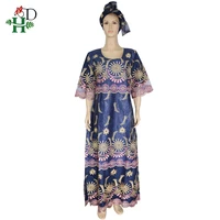 hd plus size african women dresses embroidery long dress with headtie dashiki bazin dress for women african traditional clothes