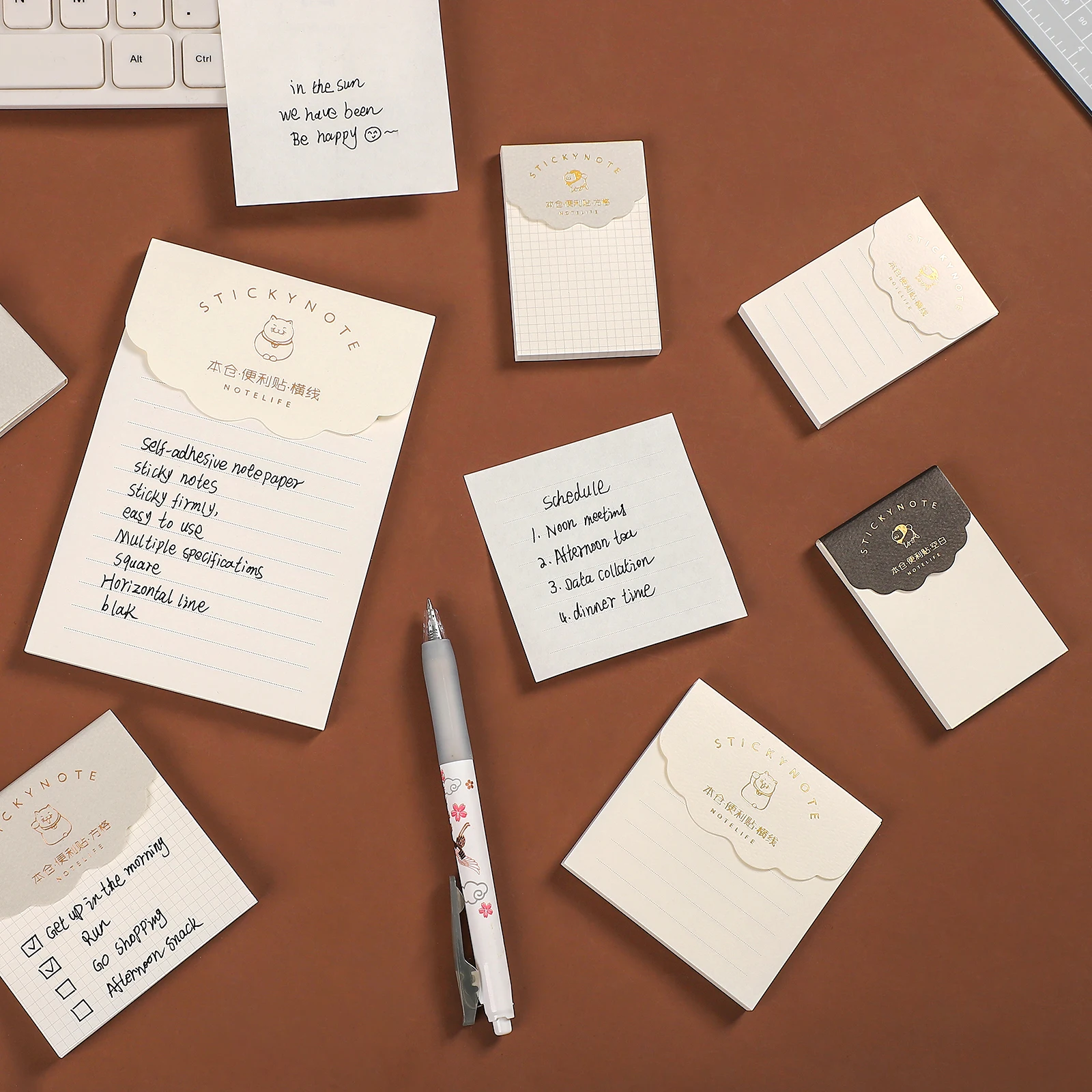 Блокнот JIANWU с простым основанием для записей 60 листов квадратные пустые Стикеры